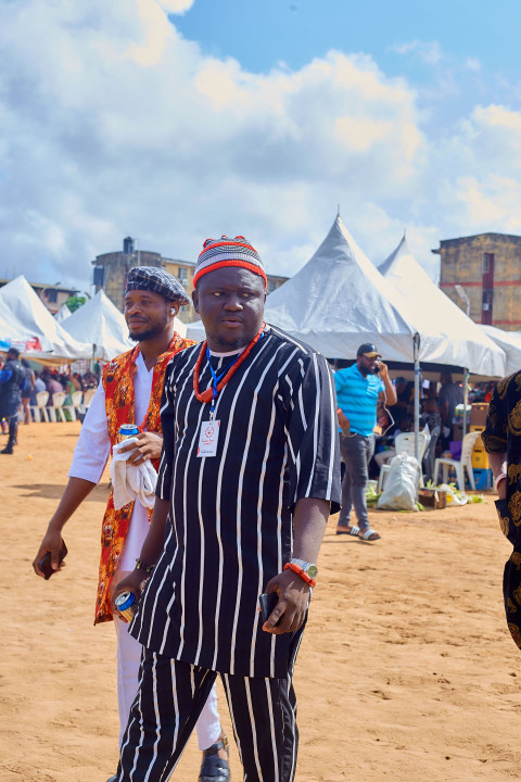 A man wearing an African attire