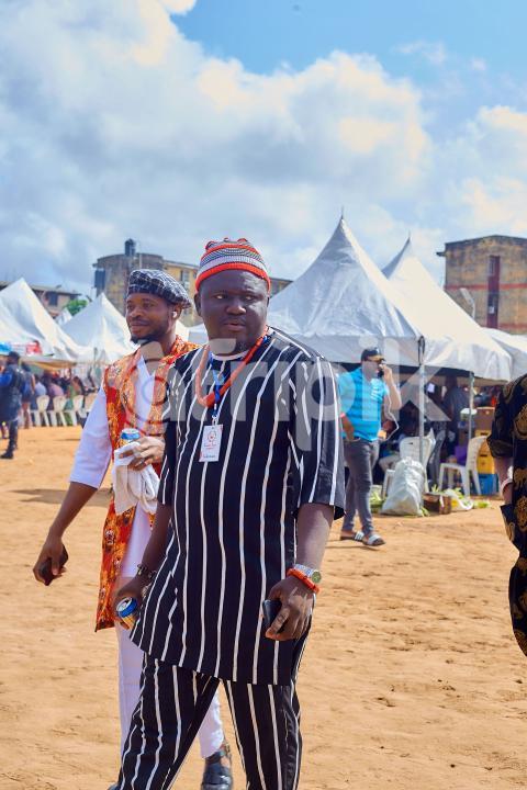 A man wearing an African attire