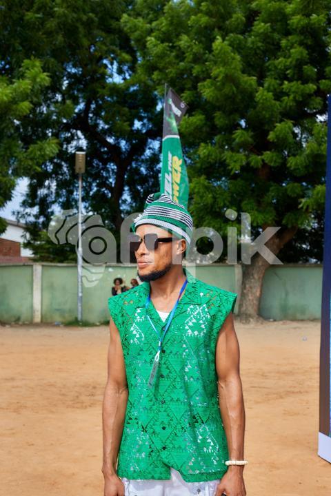 Boy wearing an Ankara shirt
